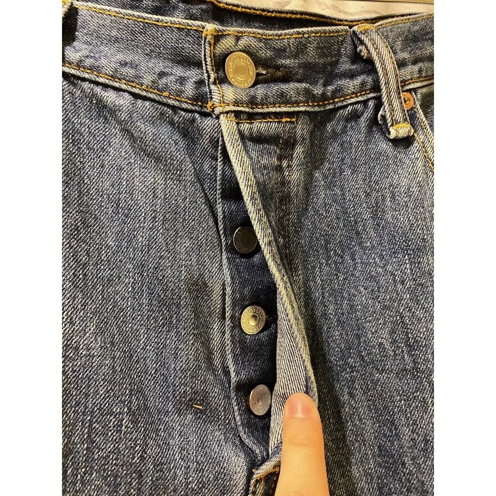 Vintage Levis 501 Denim Jeans 34 X 32 Made in USA 80s 90s 501XX Dark Wash RARE